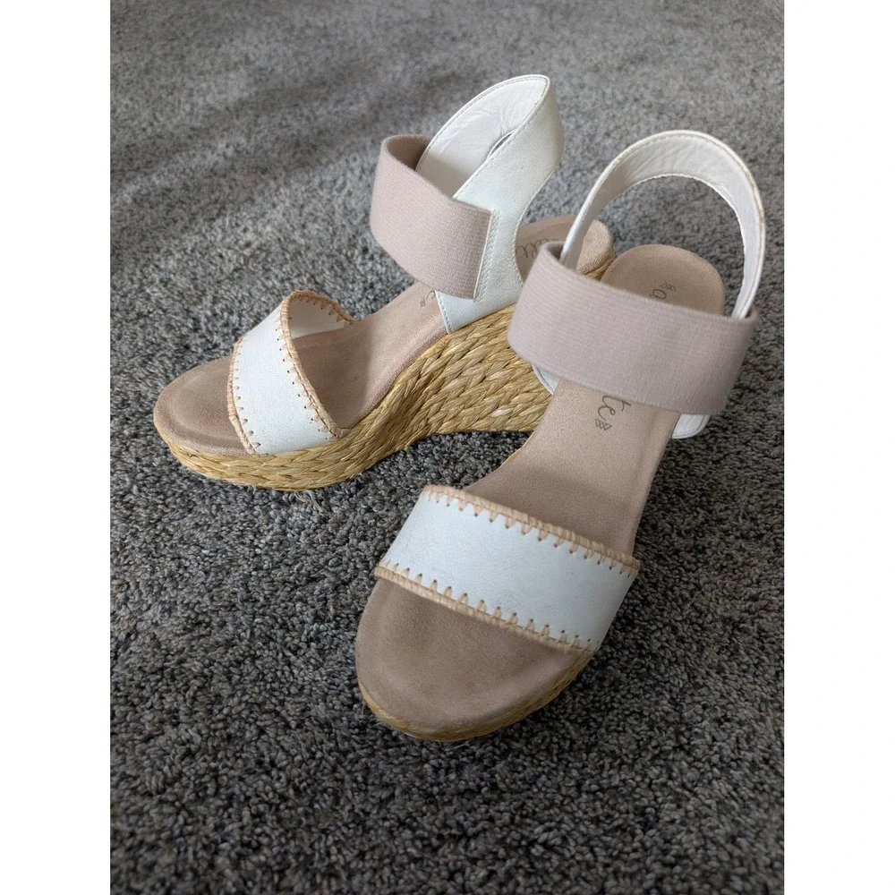 Altar'd State Elizabeth White Raffia Wedge Espadrille Sandals Mens 8M‎